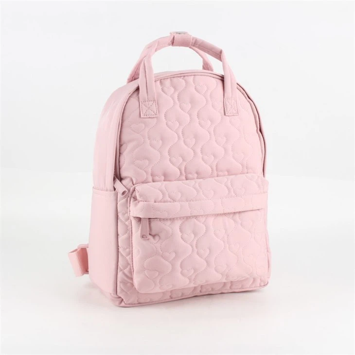 JDM30--Charm - Filled Pink Quilted Backpack: Your Perfect Everyday Companion