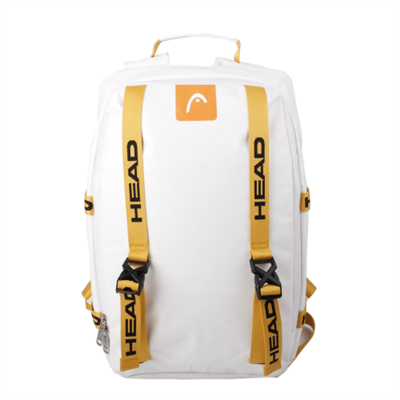 JDM86--HEAD Logo - Accented Sports Backpack (White & Yellow)